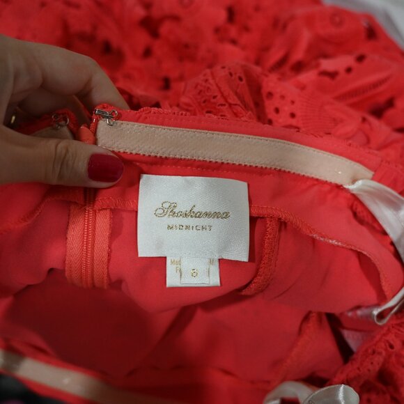 Shoshanna Size 6 Anthropologie Venetian Off the Shoulder Lace Pink Dress - Picture 8 of 10